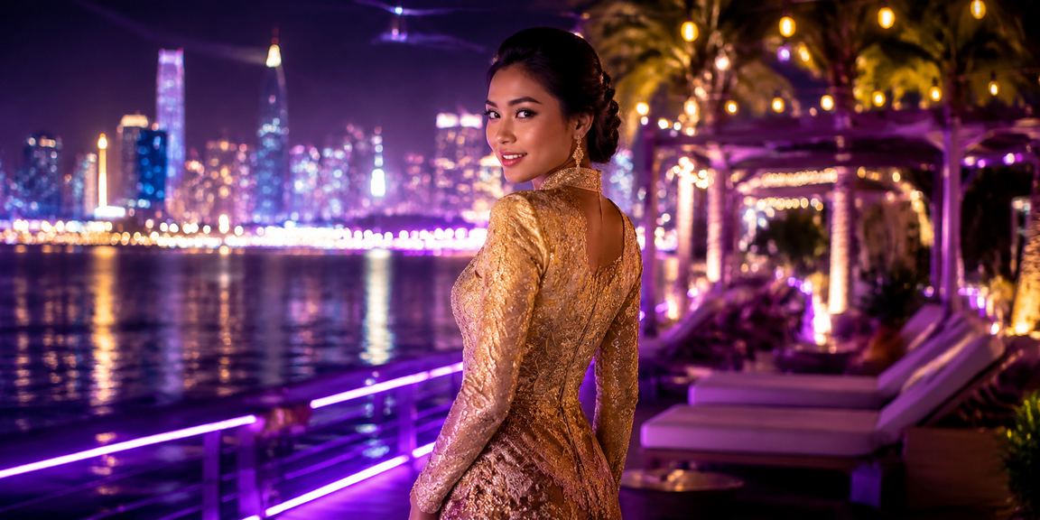 Wanita dalam kebaya menikmati hiburan dan pertaruhan 15t Malaysia