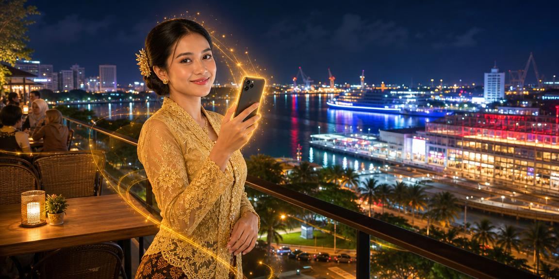 Wanita memakai kebaya dengan tema pertaruhan sukan Malaysia
